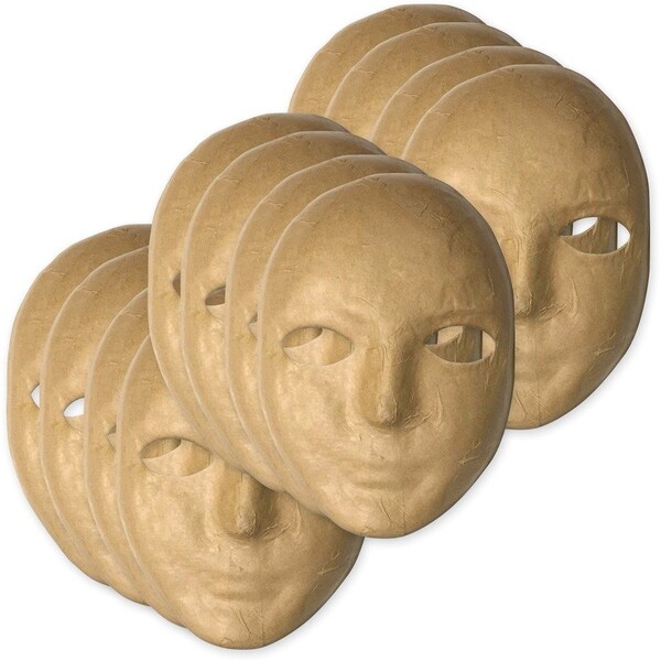 Creativity Street Paper Mache Mask, 8"x5-1/4", 12/Set, Natural PK PAC419012 - main